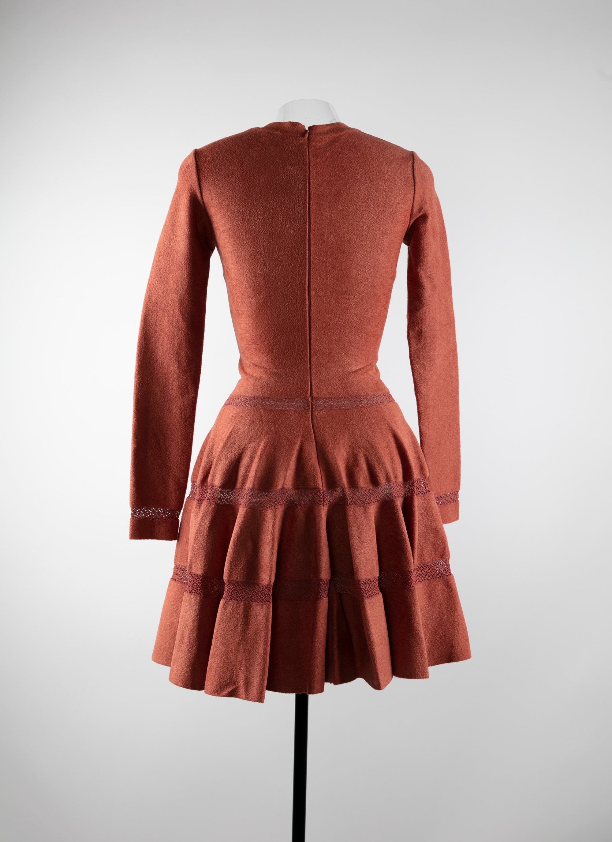 Robe à manches longues évasée - Noisette