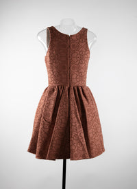 Sleeveless studded petal dress - Hazelnut & Gold