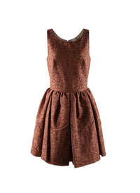 Sleeveless studded petal dress - Hazelnut & Gold