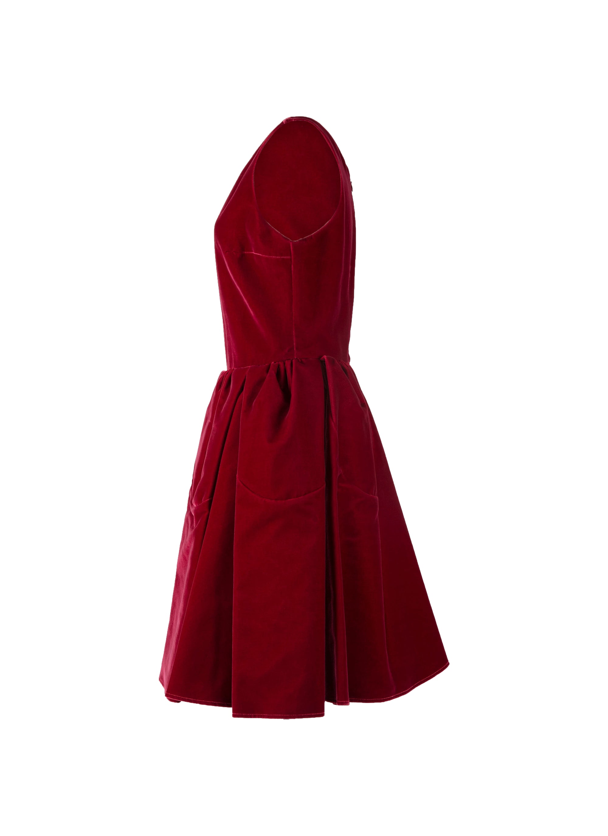 Sleeveless short petal dress - Ruby