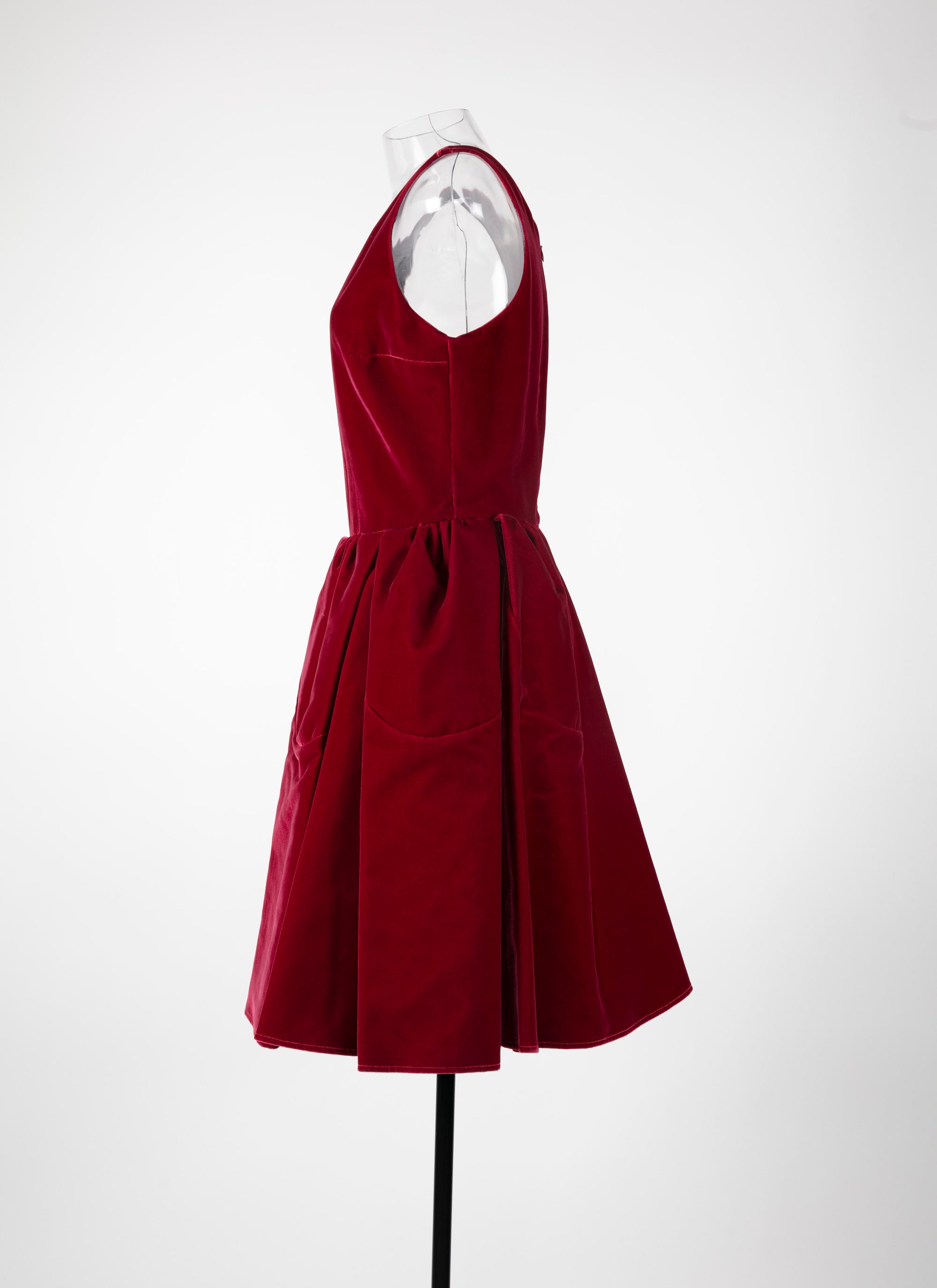 Velvet petal dress - Ruby