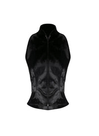 Sleeveless alligator leather waistcoat - Black intense