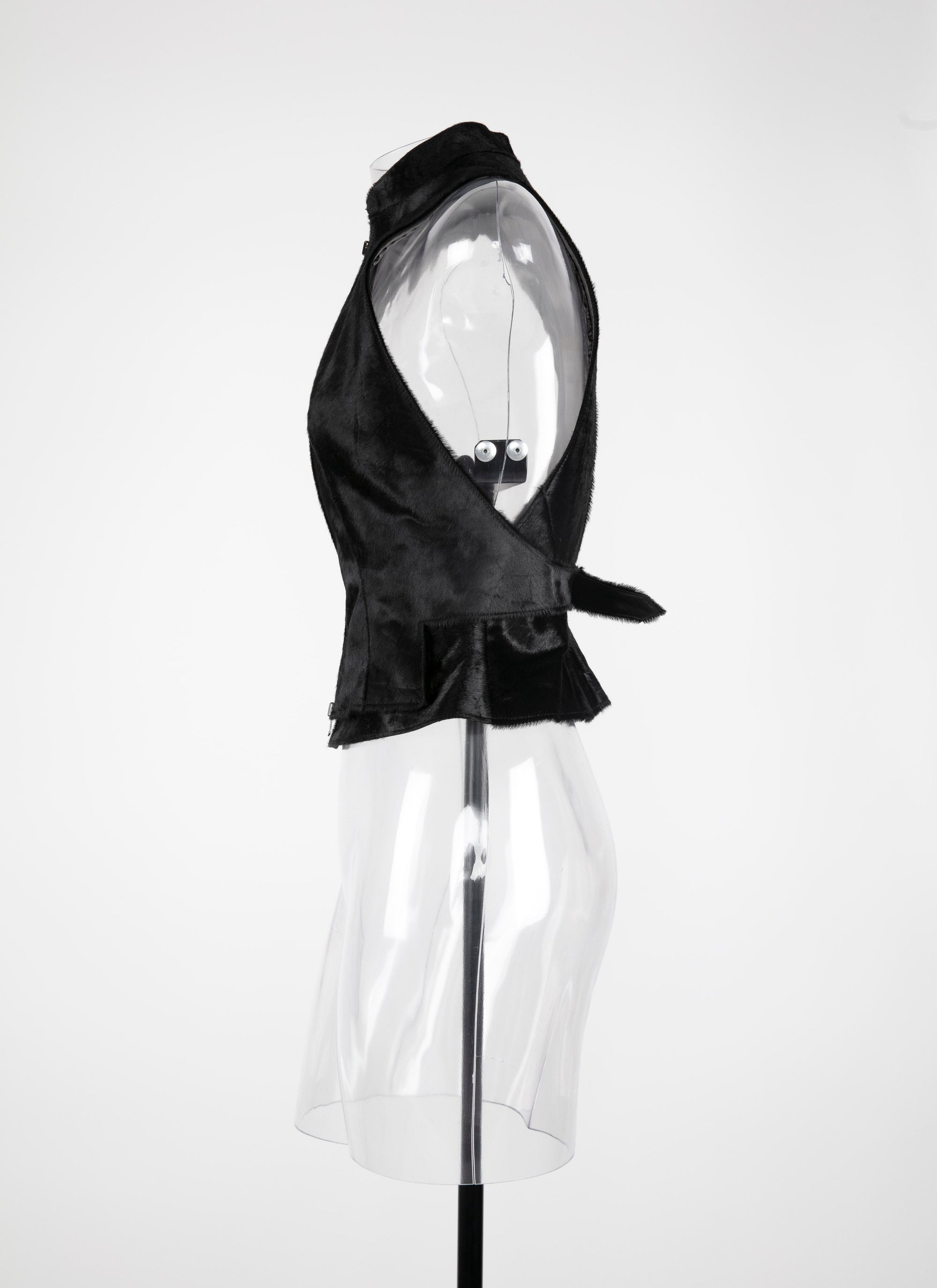 Sleeveless alligator leather waistcoat - Black intense