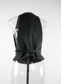 Sleeveless wool cardigan - Peacock Green & Black