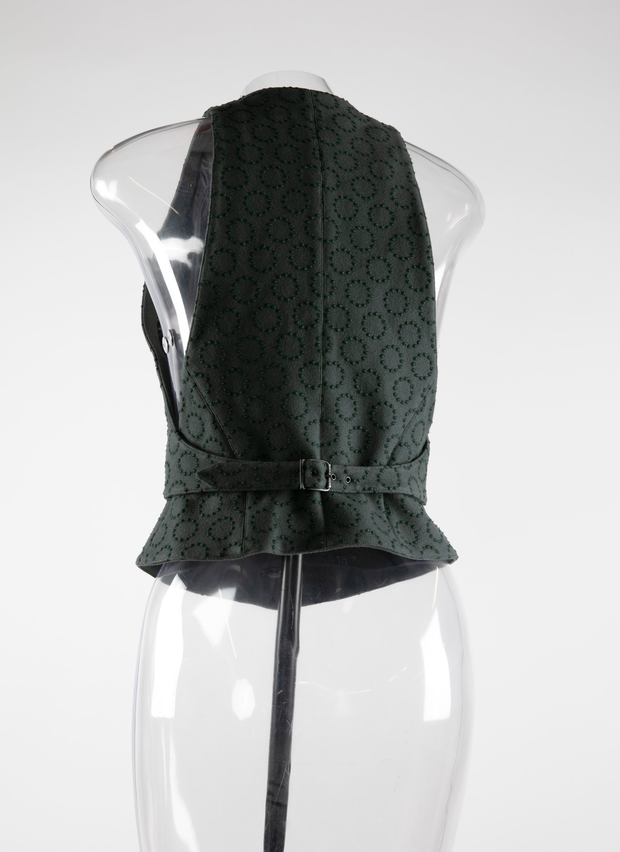 Sleeveless wool cardigan - Peacock Green & Black