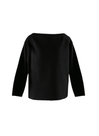 Basic elegant long sleeve top - Black intense