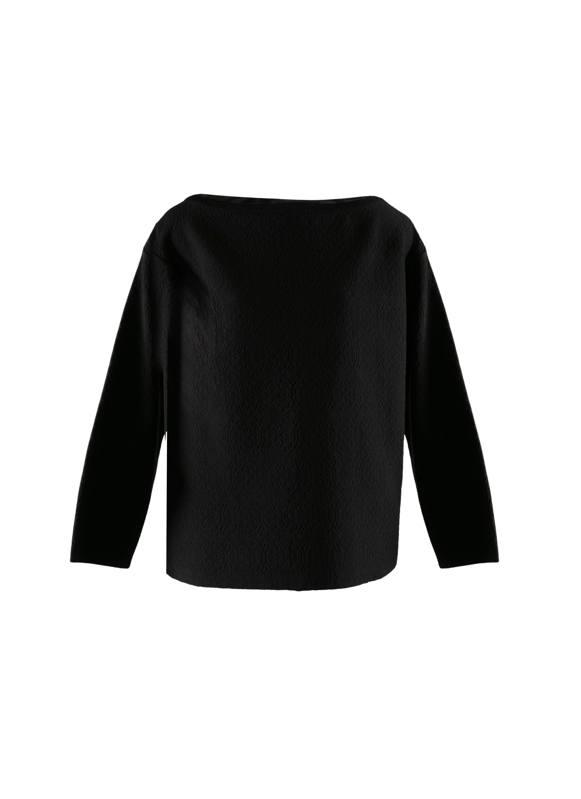 Basic elegant long sleeve top - Black intense