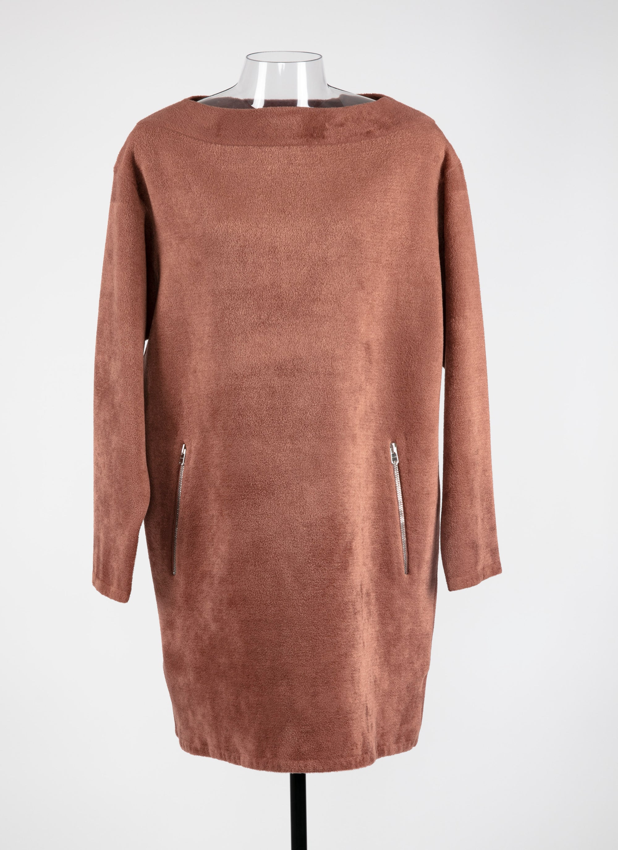 Robe manches longues en velours - Poudre