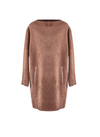 Robe manches longues en velours - Poudre