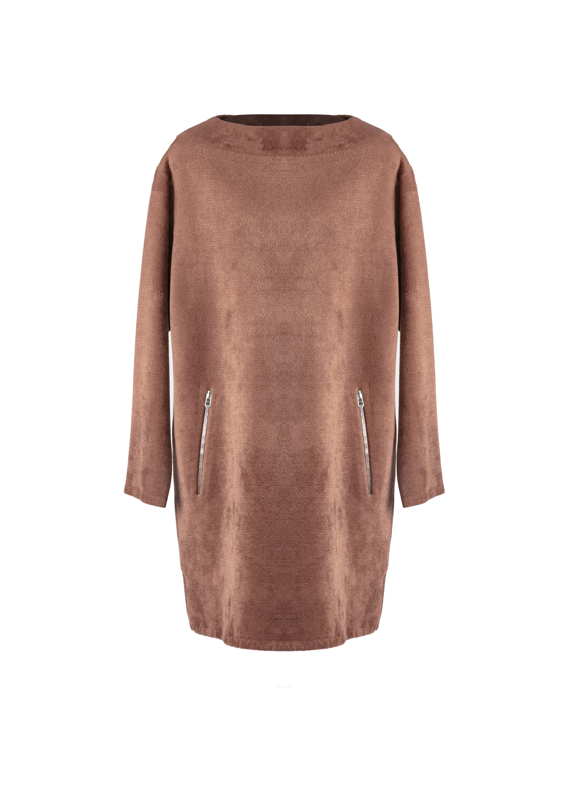 Robe manches longues en velours - Poudre
