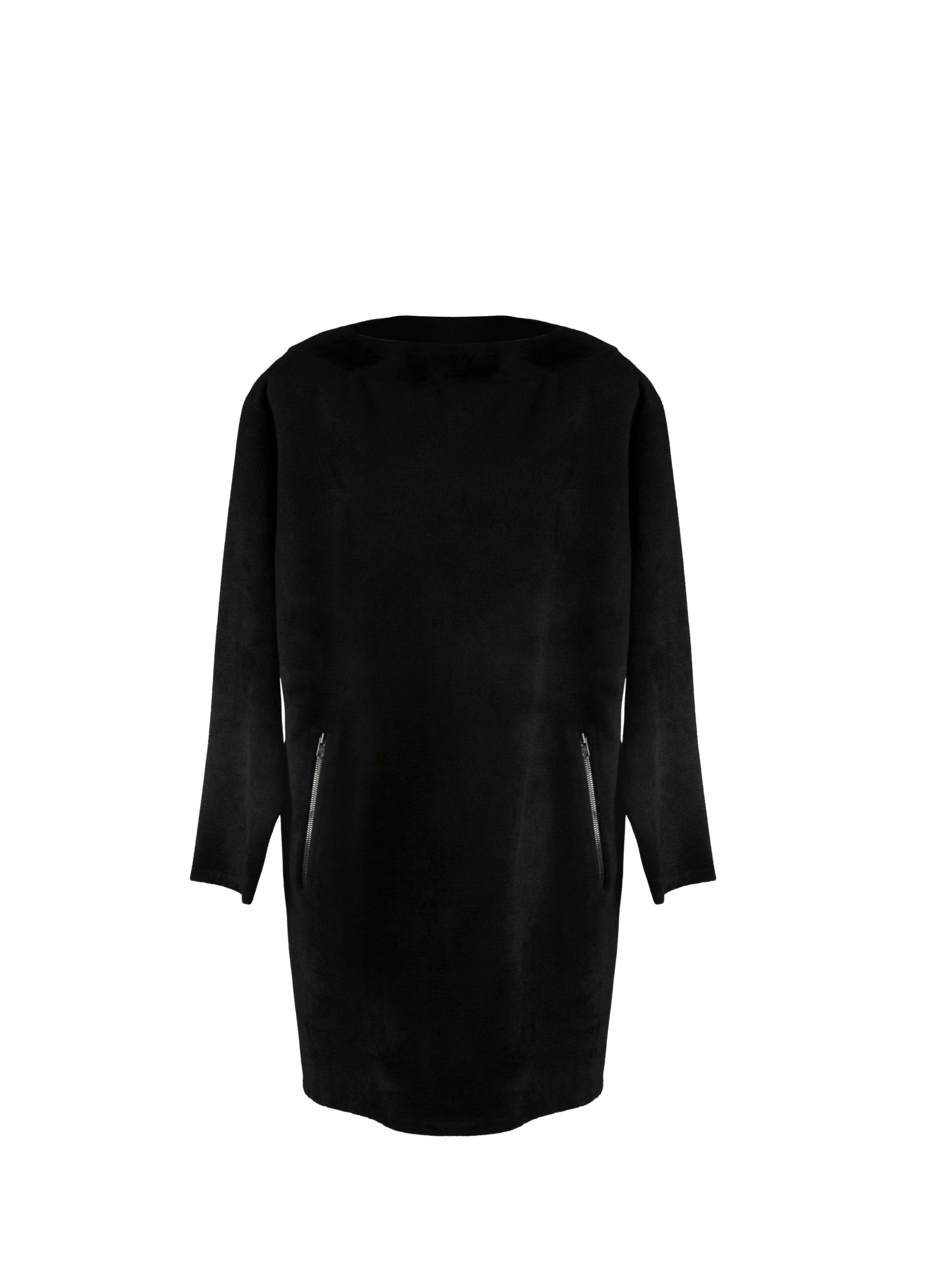 Long sleeve velvet dress - Black