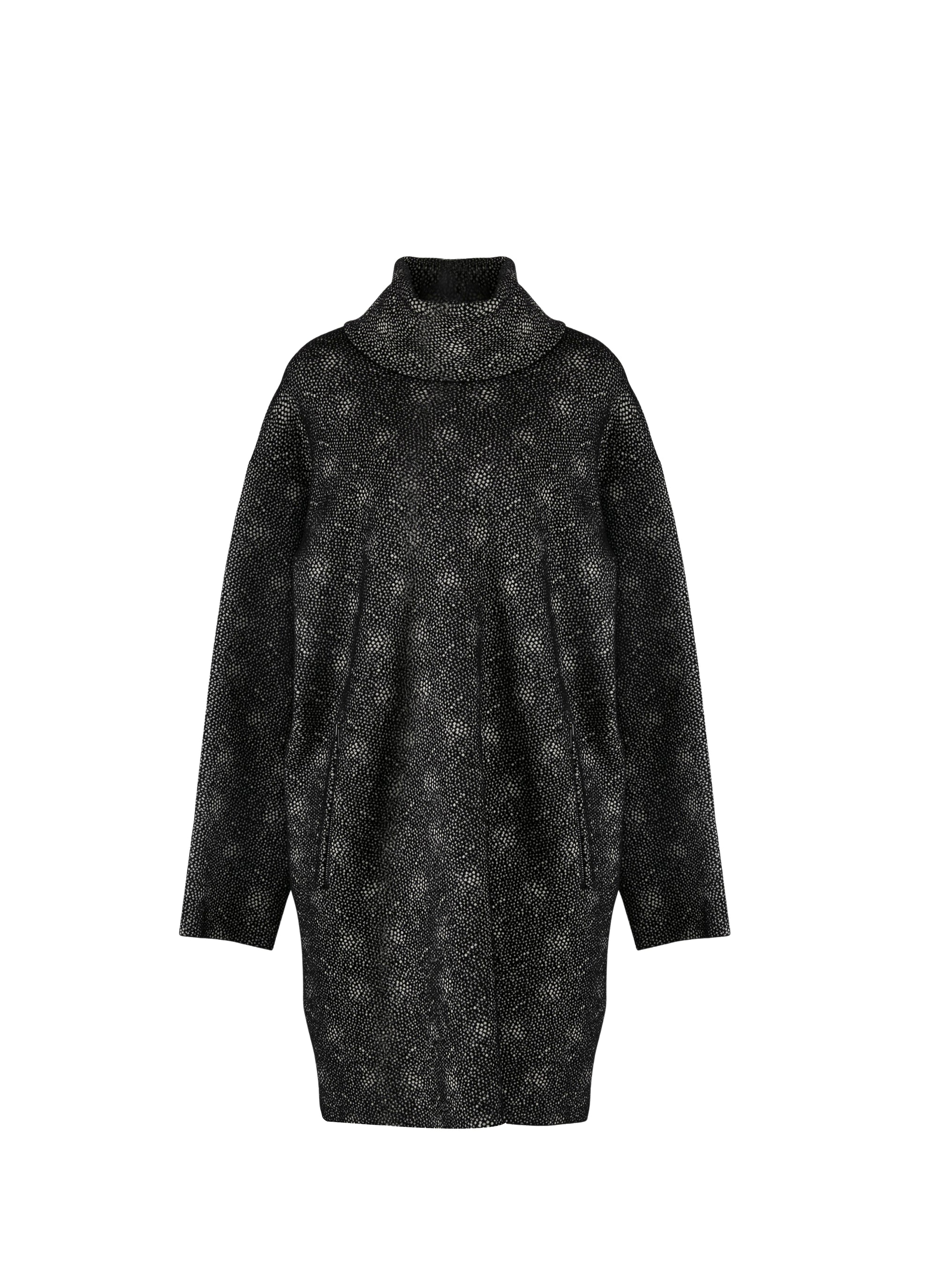 Wool speckled long sleeve jumper - Black