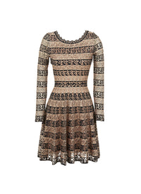 Dress with scalloped collar and lace hem - Black & Flesh