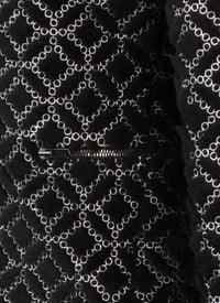 Wool embroidered hooded jacket - Black & White