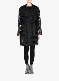 Baroque effect trench coat - Black intense