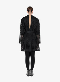 Baroque effect trench coat - Black intense