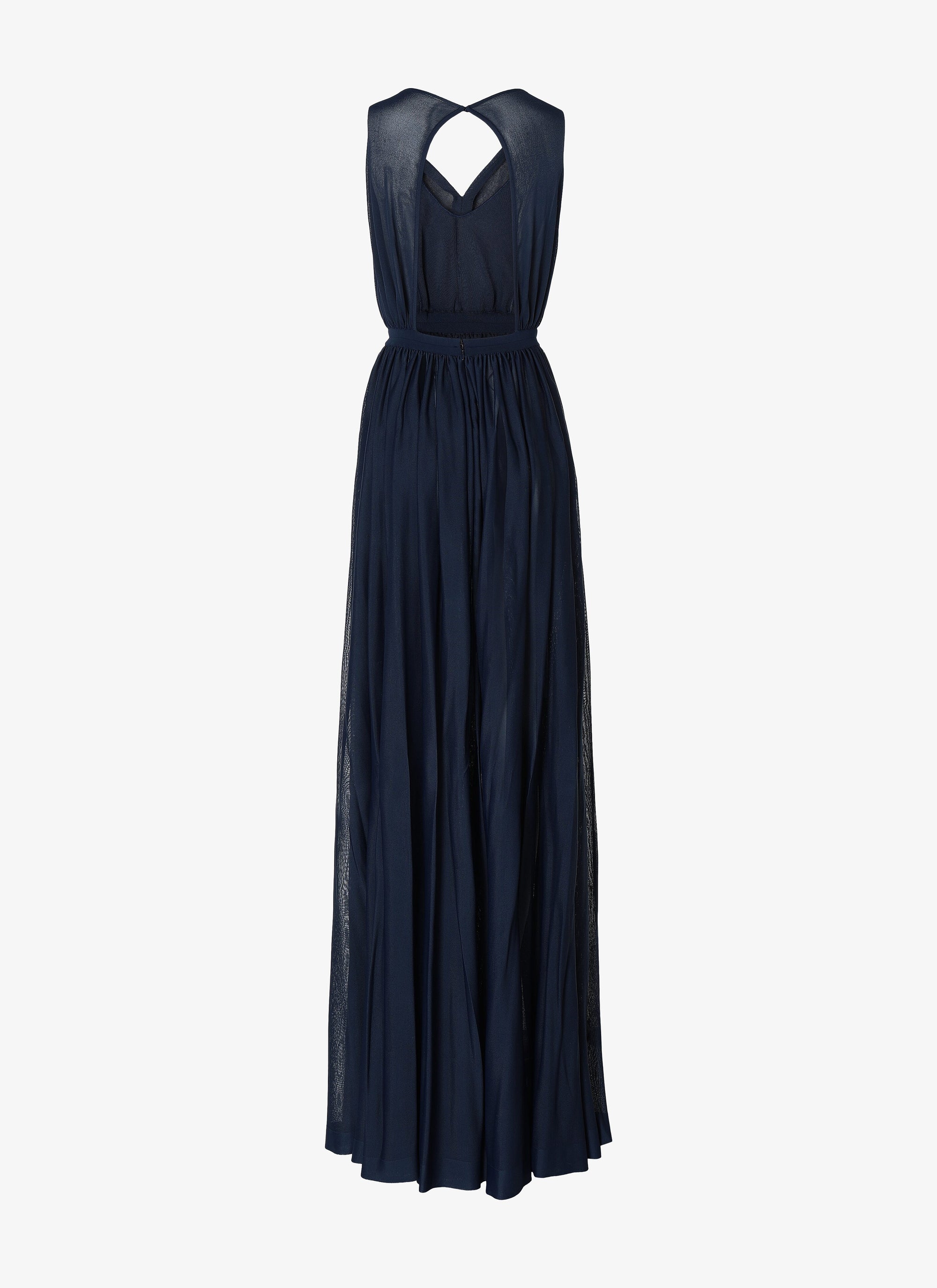 Robe longue fluide coupe drapée à dos ouvert - Nuit
