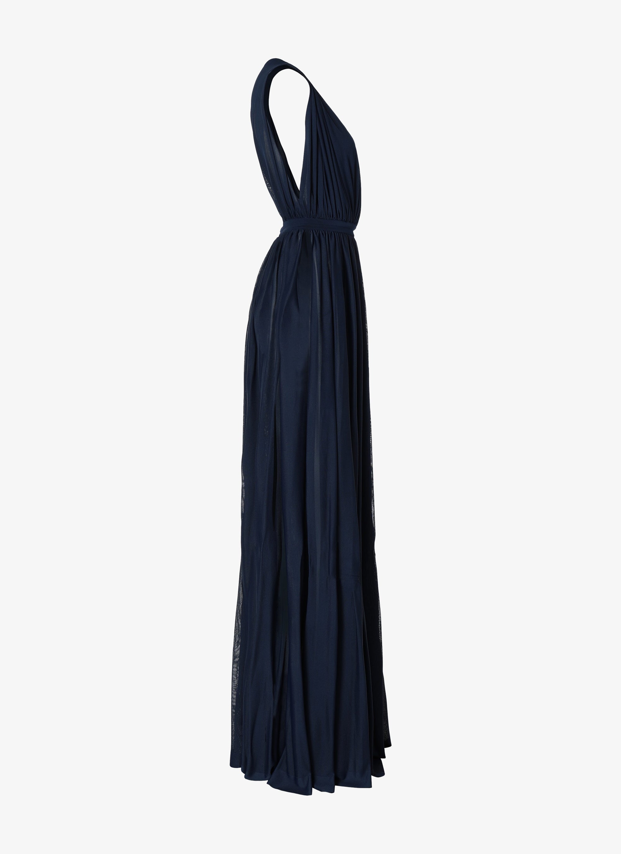 Robe longue fluide coupe drapée à dos ouvert - Nuit