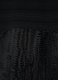 Straight maxi dress with microflounce bottom - Black intense