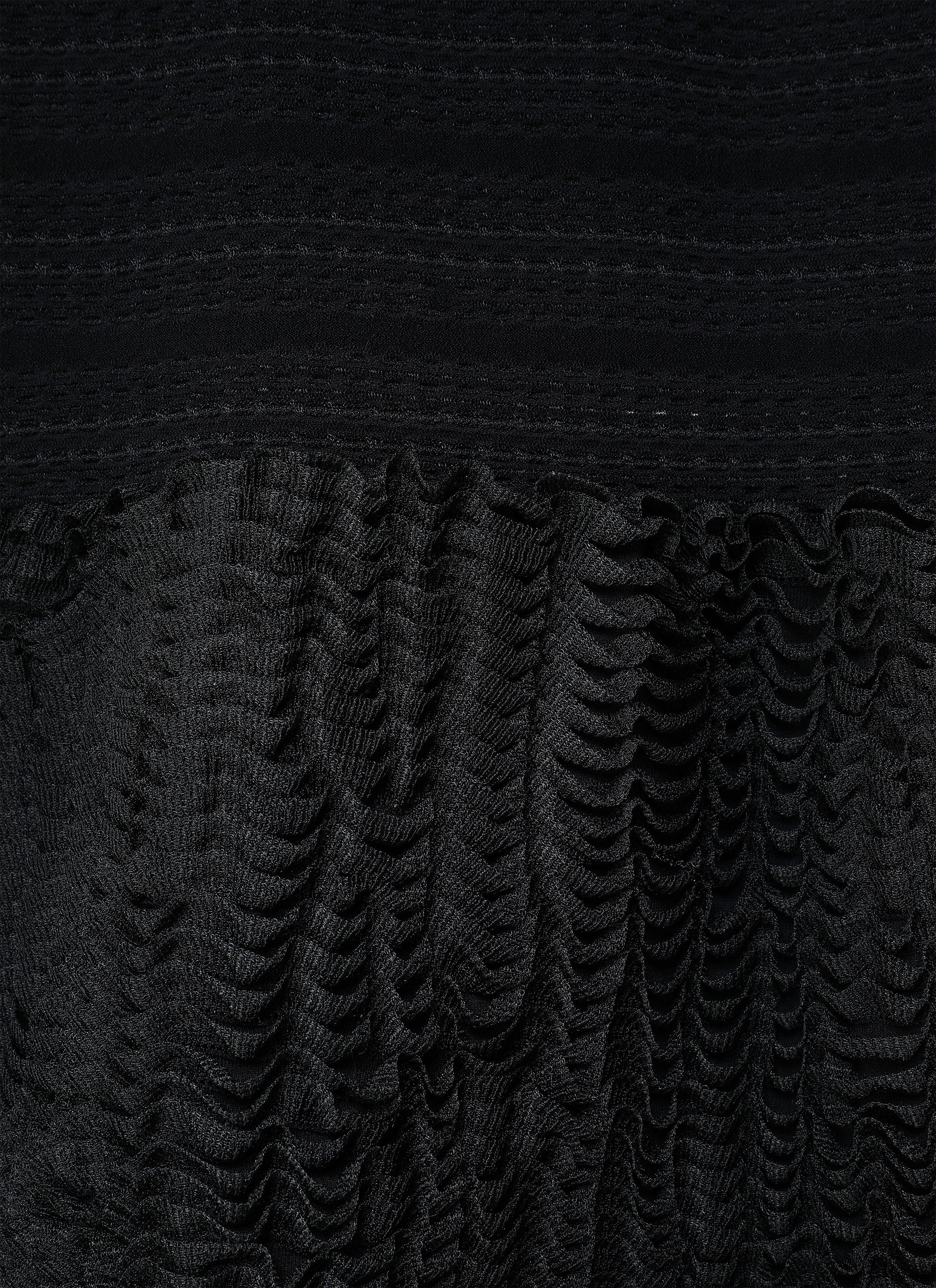 Straight maxi dress with microflounce bottom - Black intense