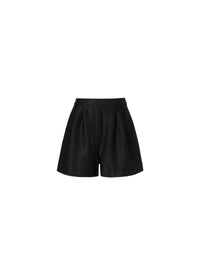 High waist darts shorts - Black intense