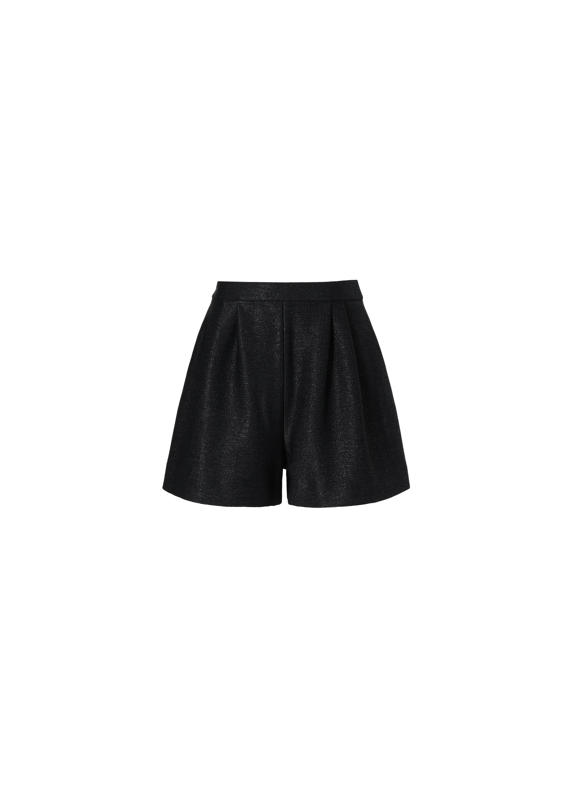 High waist darts shorts - Black intense