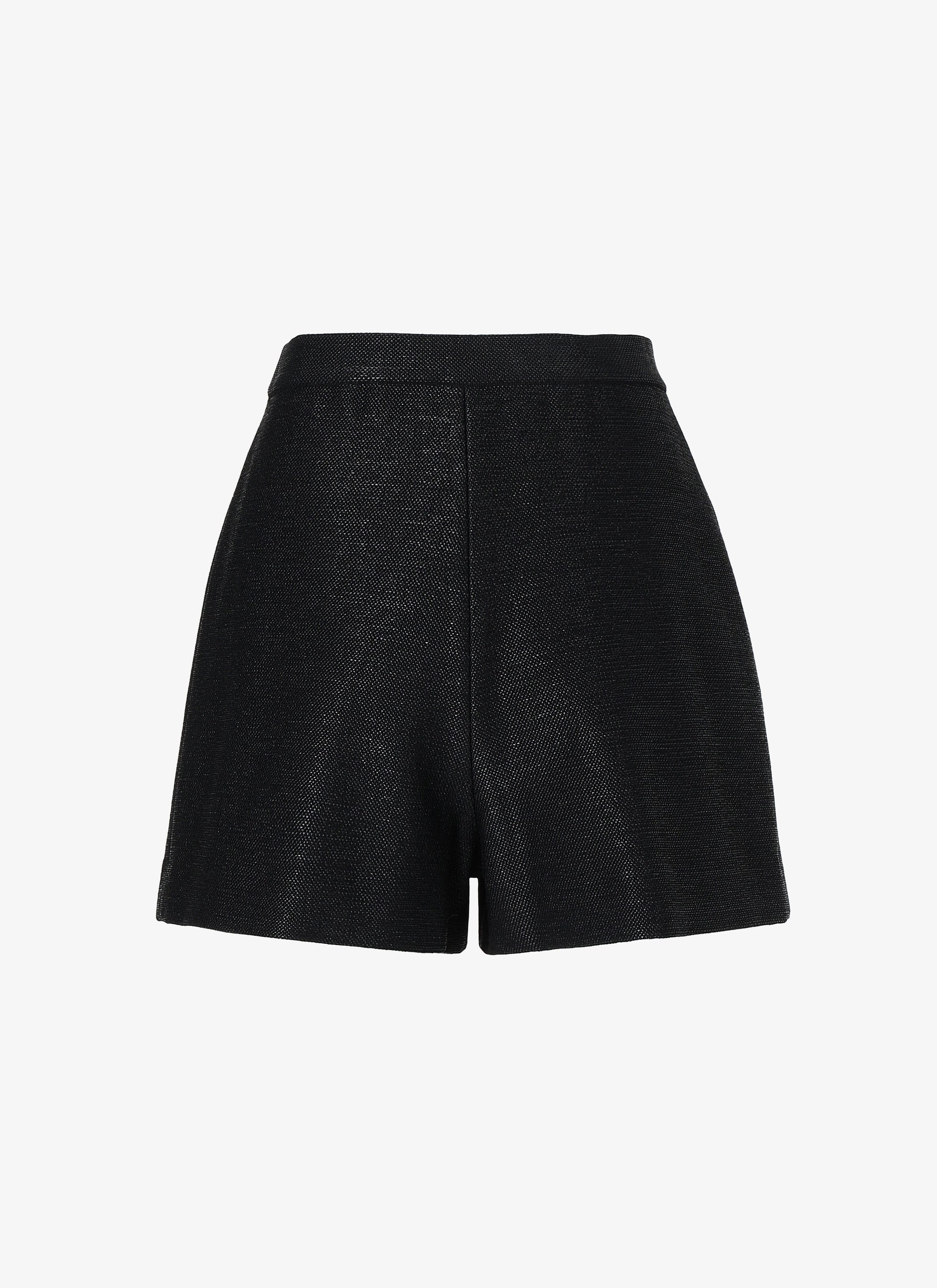 High waist darts shorts - Black intense