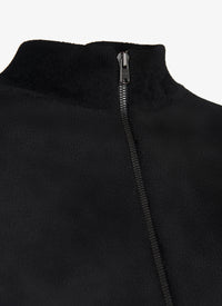 Short zip jumper with stand-up collar - Black intense