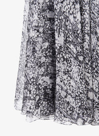 Sleeveless flowing dress with silk crossover back - Multicolour