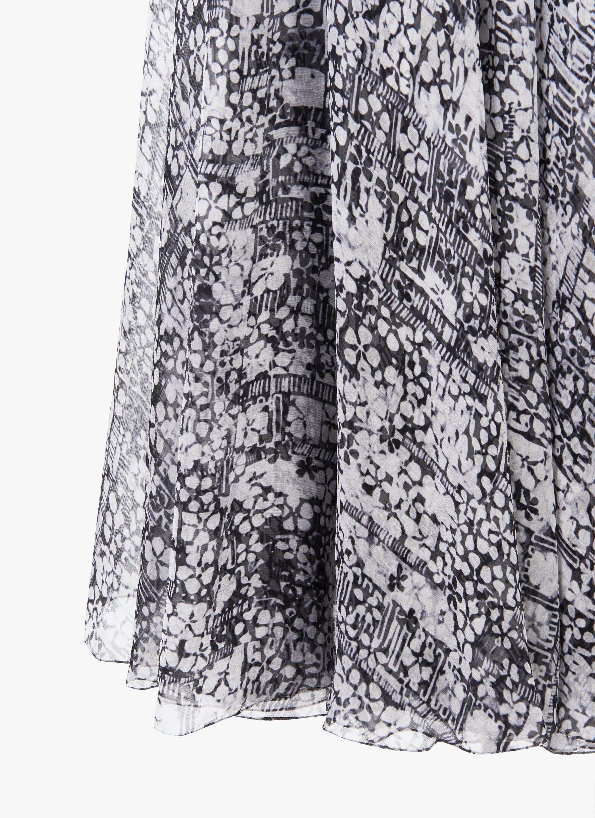 Sleeveless flowing dress with silk crossover back - Multicolour