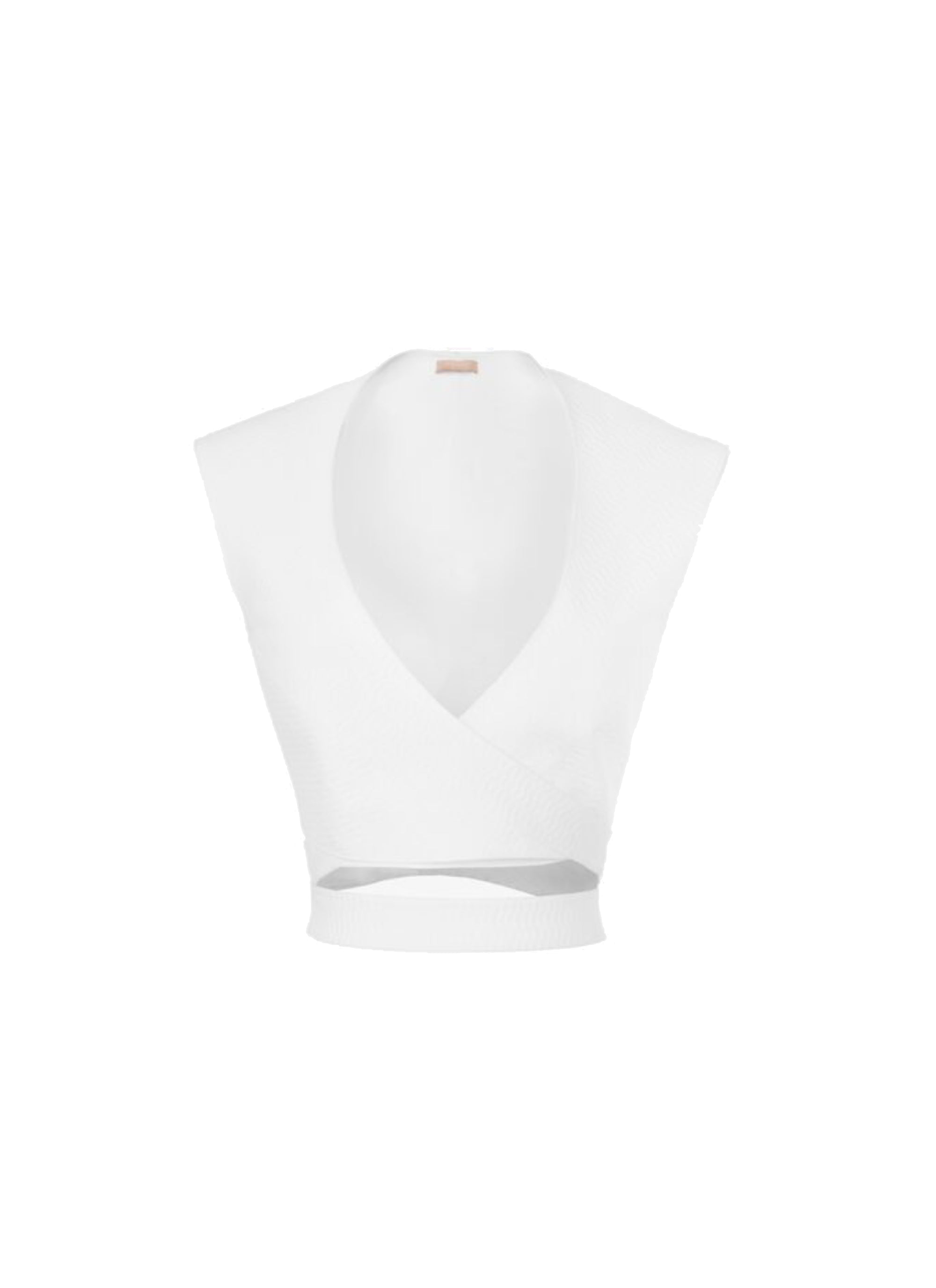 Sleeveless top with criss-cross belt - White