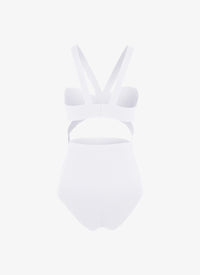 One-piece swimming costume bikini - White