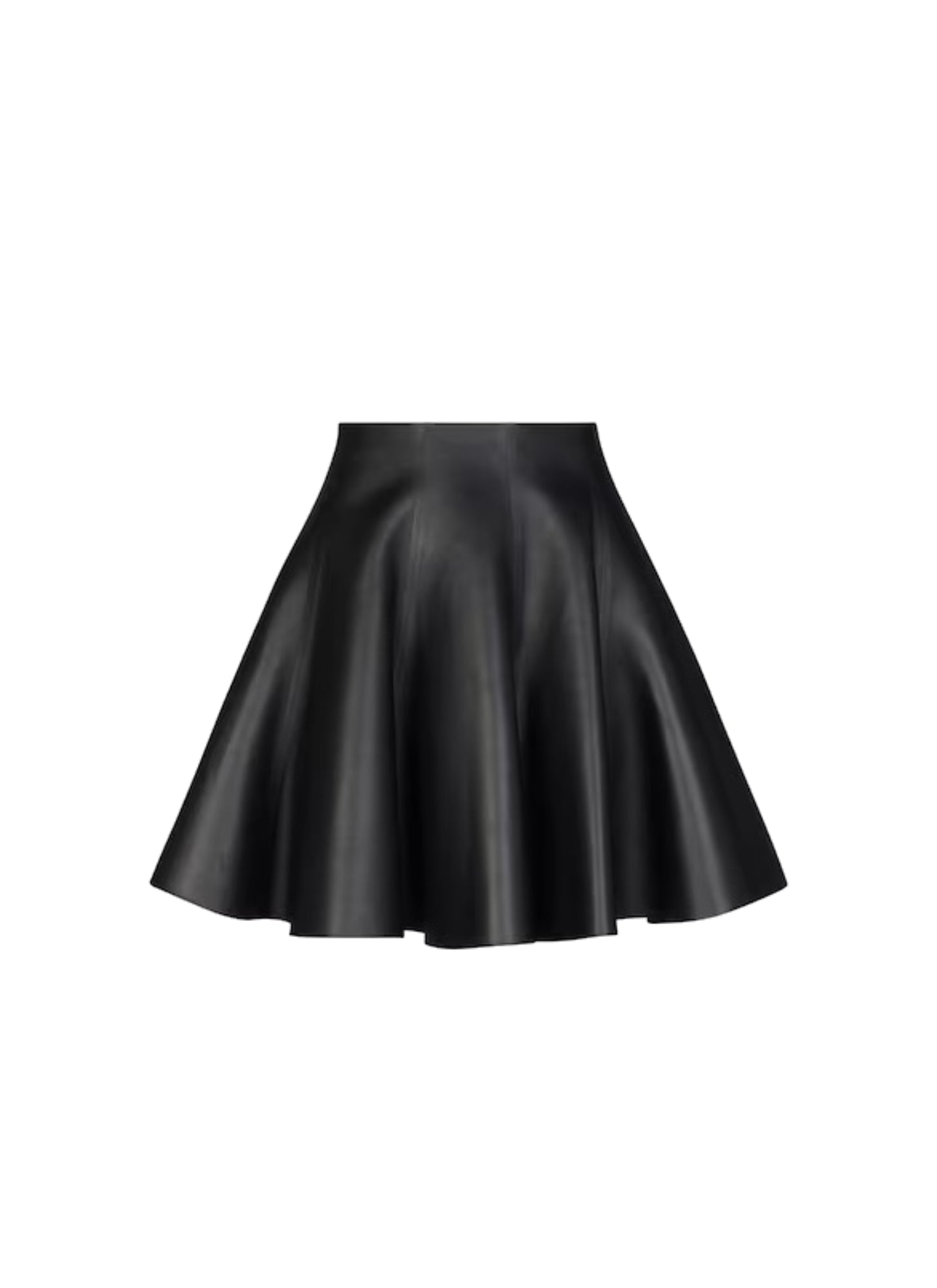 Leather scuba skater skirt - Black