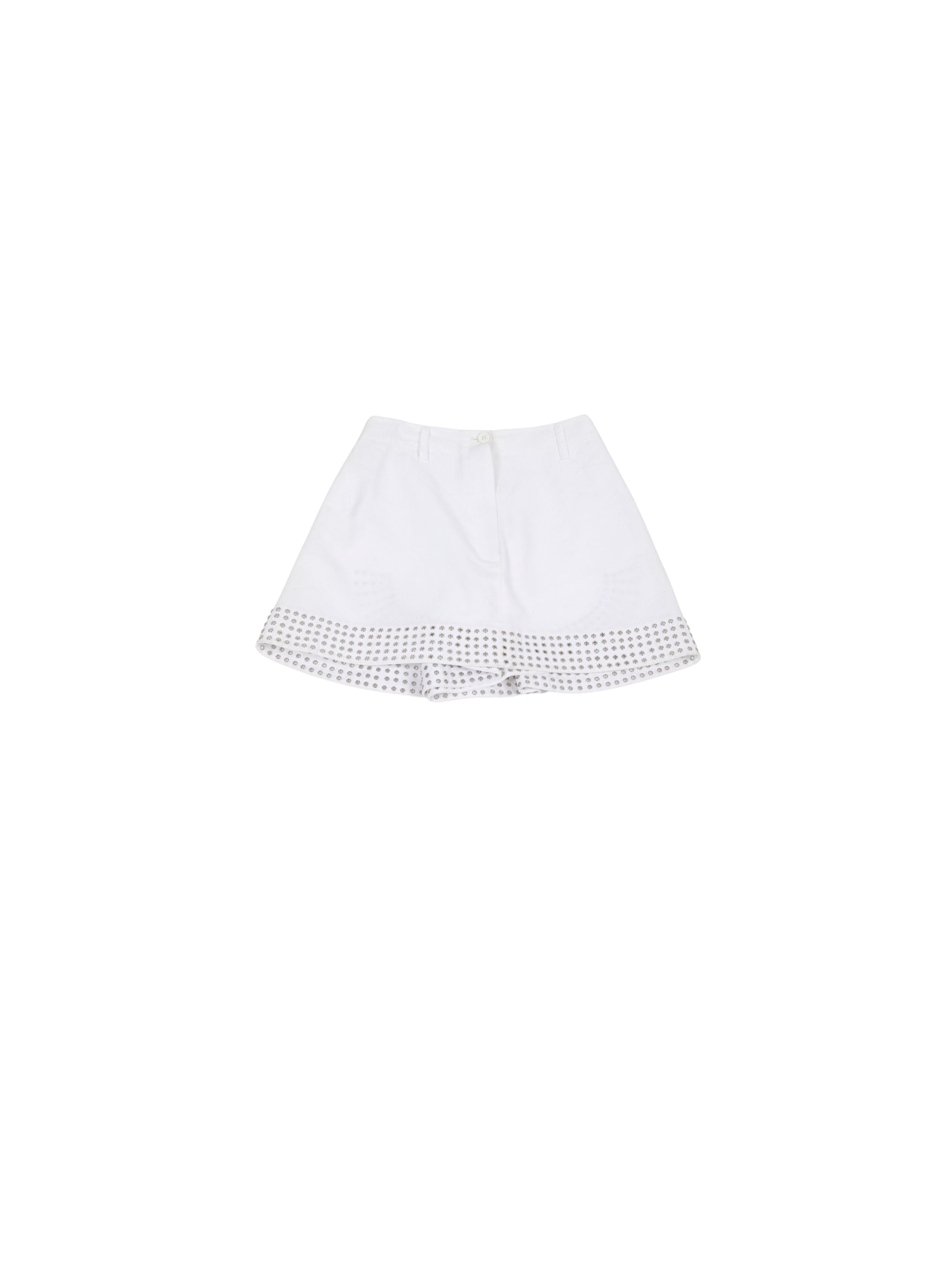 Jupe-short à oeillets - Blanc