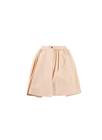 Short asymmetric openwork skirt - Nude
