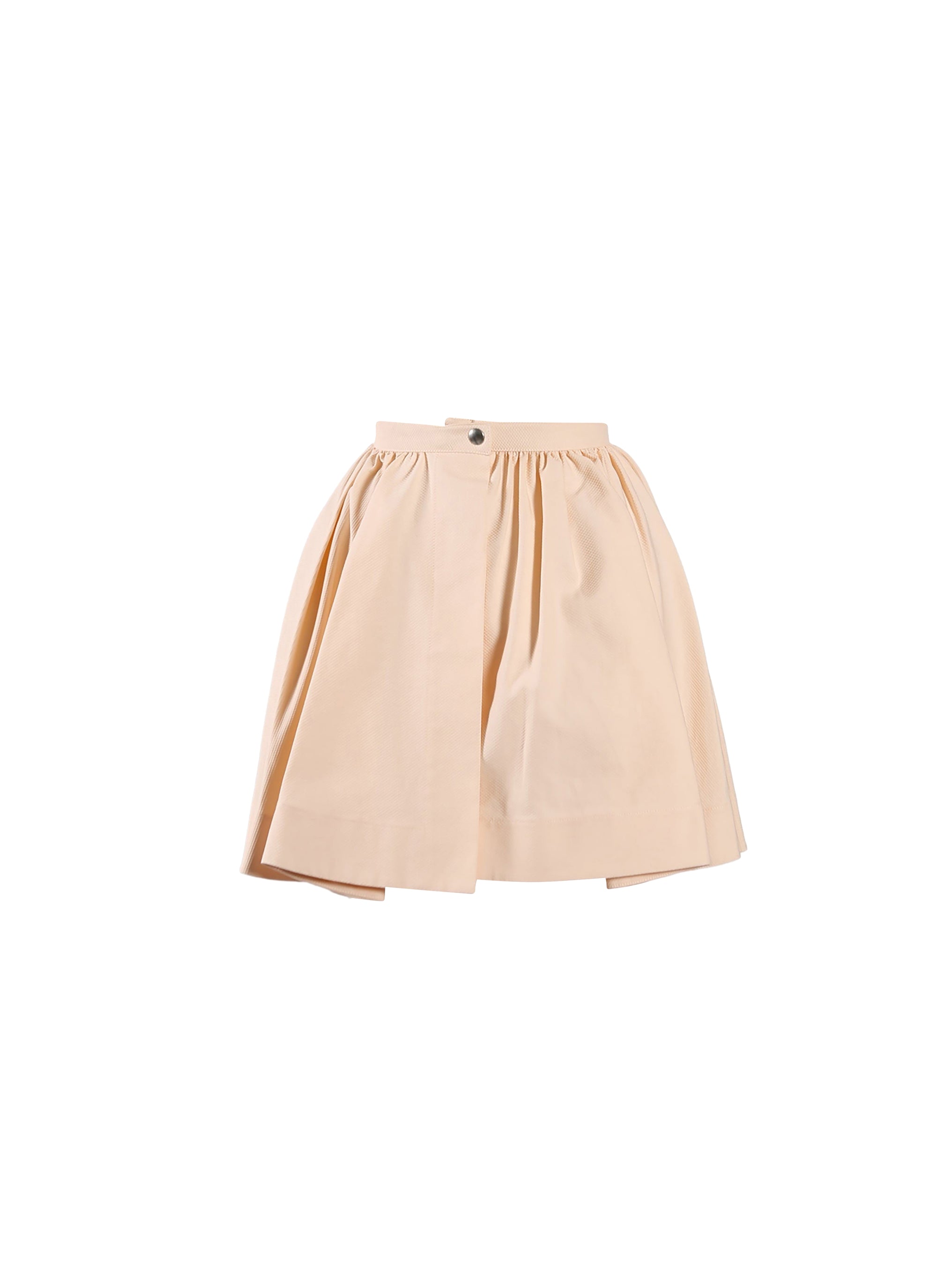 Short asymmetric openwork skirt - Nude