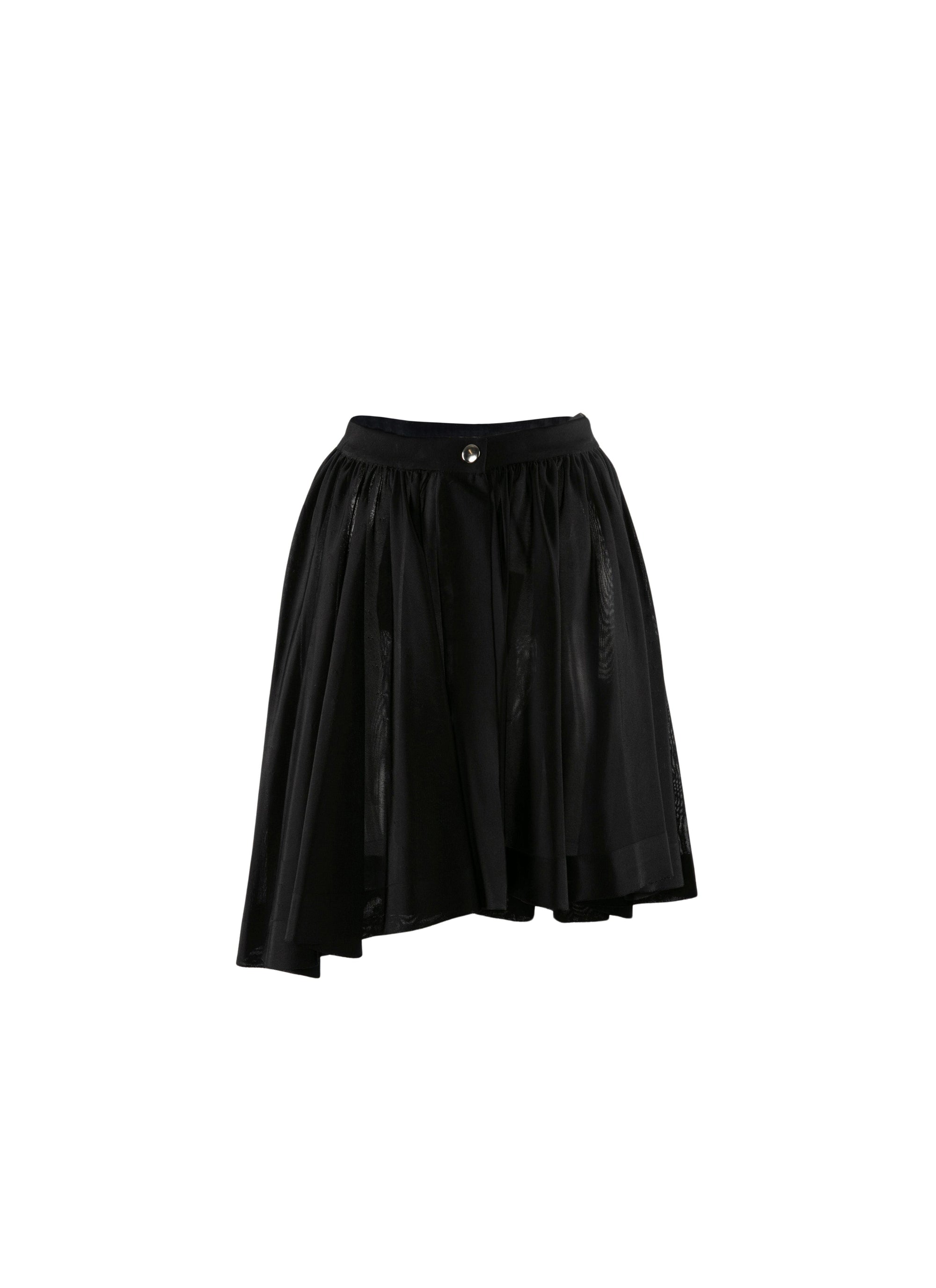 Short asymmetrical skirt - Black