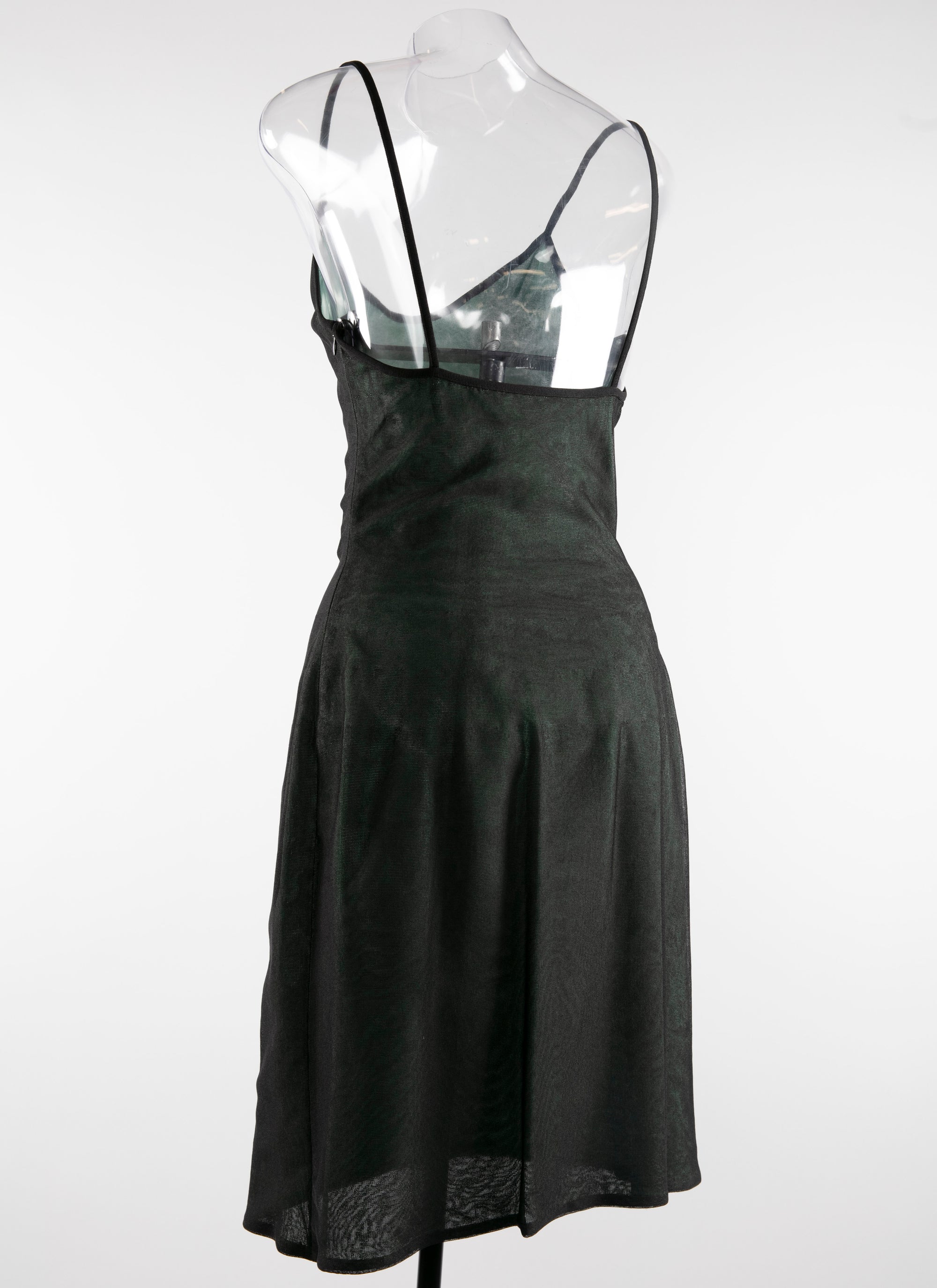 Robe droite en soie - Noir & Vert