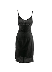 Robe droite en soie - Noir & Vert