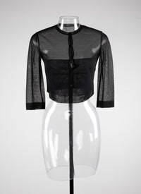 Silk cardigan - Frost Black