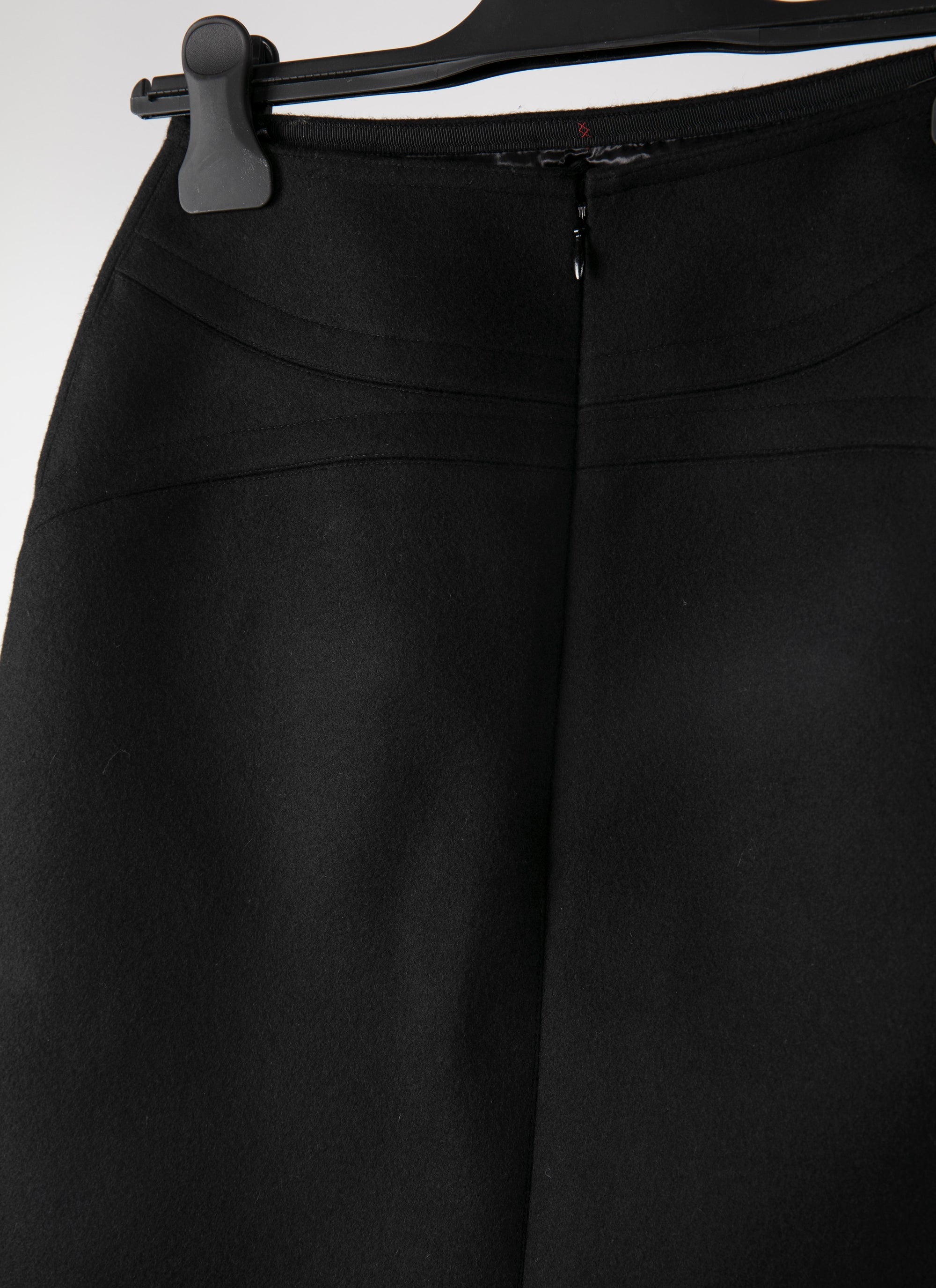 Jupe droite unie avec détail couture - Noir