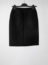 Jupe droite unie avec détail couture - Noir