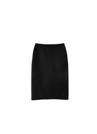 Jupe droite unie avec détail couture - Noir