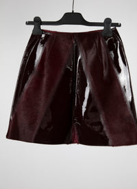Plain leather mini pencil skirt - Grenadine