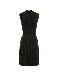 Sleeveless straight dress Lampion - Black intense