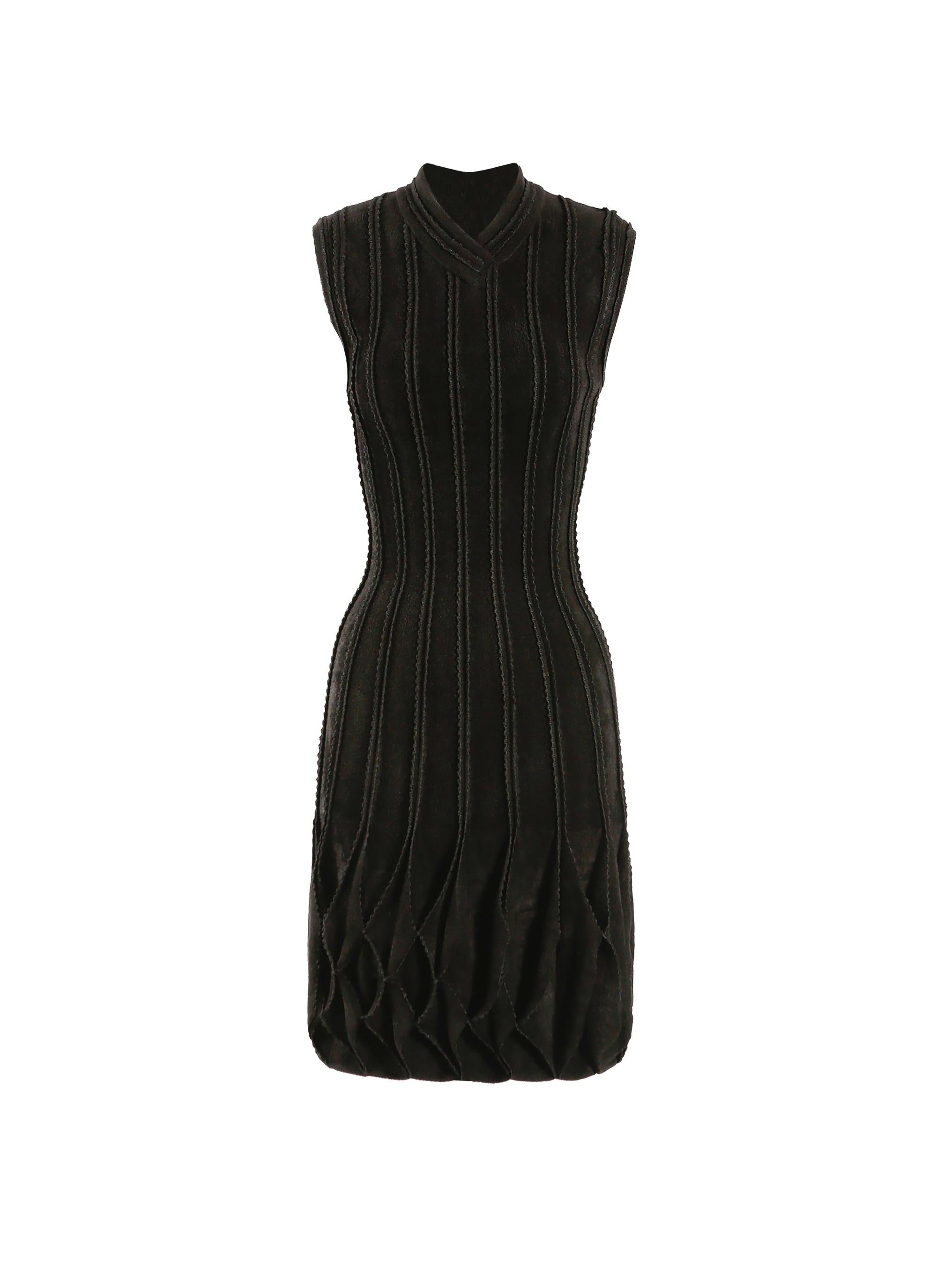 Sleeveless straight dress Lampion - Black intense