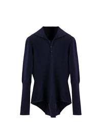 Chic bodysuit with zip fastening - Prussian Blue
