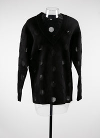 Jumper with geometric motifs - Black intense