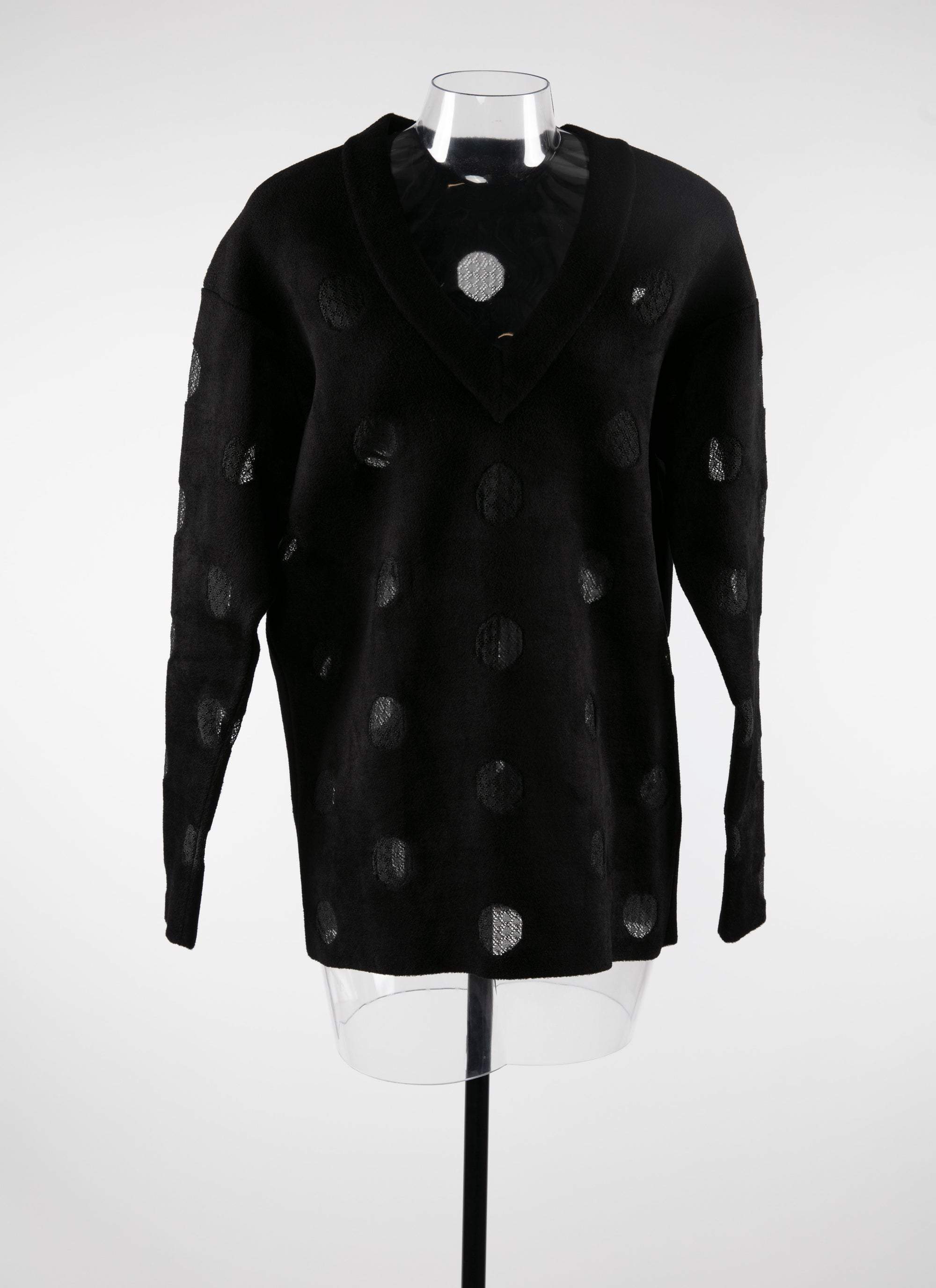 Jumper with geometric motifs - Black intense