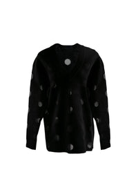 Jumper with geometric motifs - Black intense
